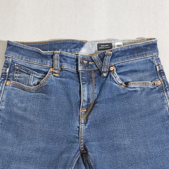 Volcom Jeans men's size 30 denim blue Solver Frickin Modern Straight Fit jeans - Picture 2 of 14